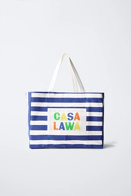 SAC EN TISSU À RAYURES CASA LAWA © Z ZARA KIDS