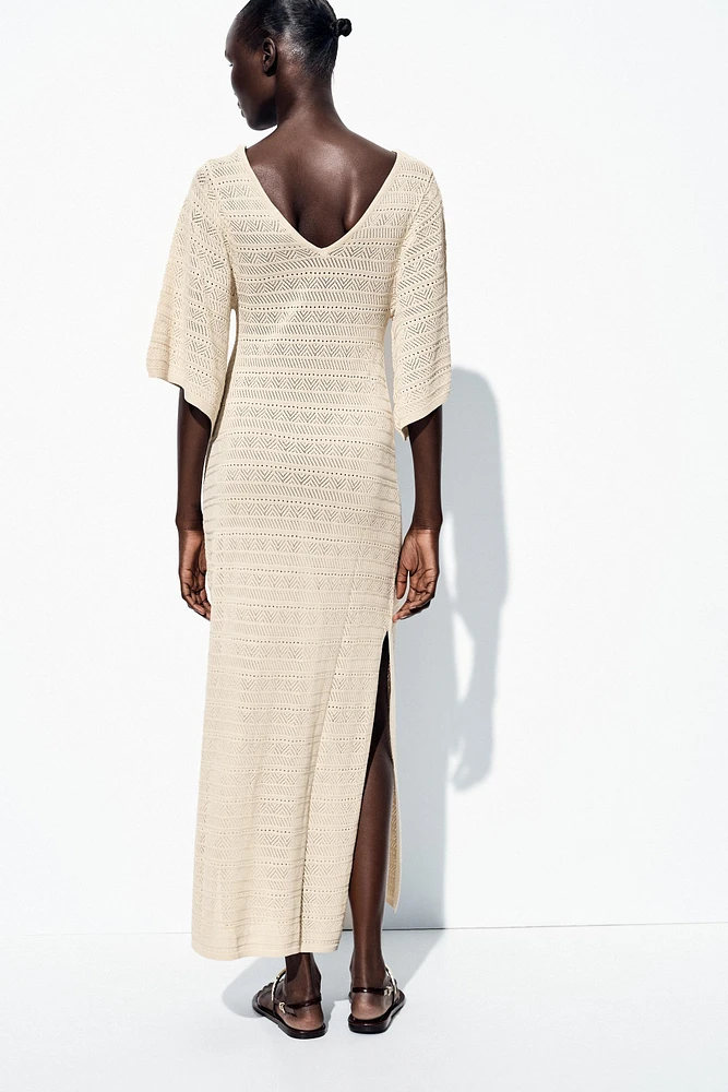 ROBE LONGUE EN MAILLE POINTELLE