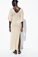 ROBE LONGUE EN MAILLE POINTELLE