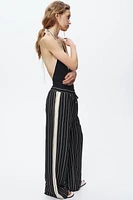 STRIPED WIDE LEG PANTS