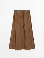 Lightweight pleated skirt with elasticated waistband