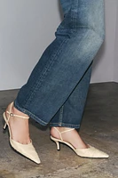 TALONS EN CUIR FRONCÉ