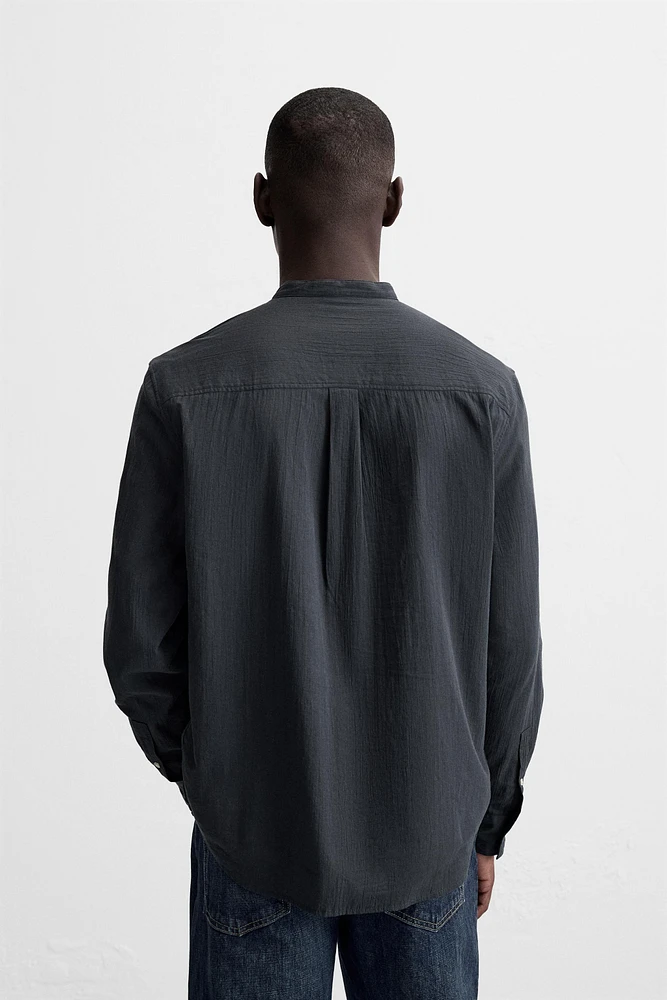 WRINKLE-LOOK COTTON SHIRT