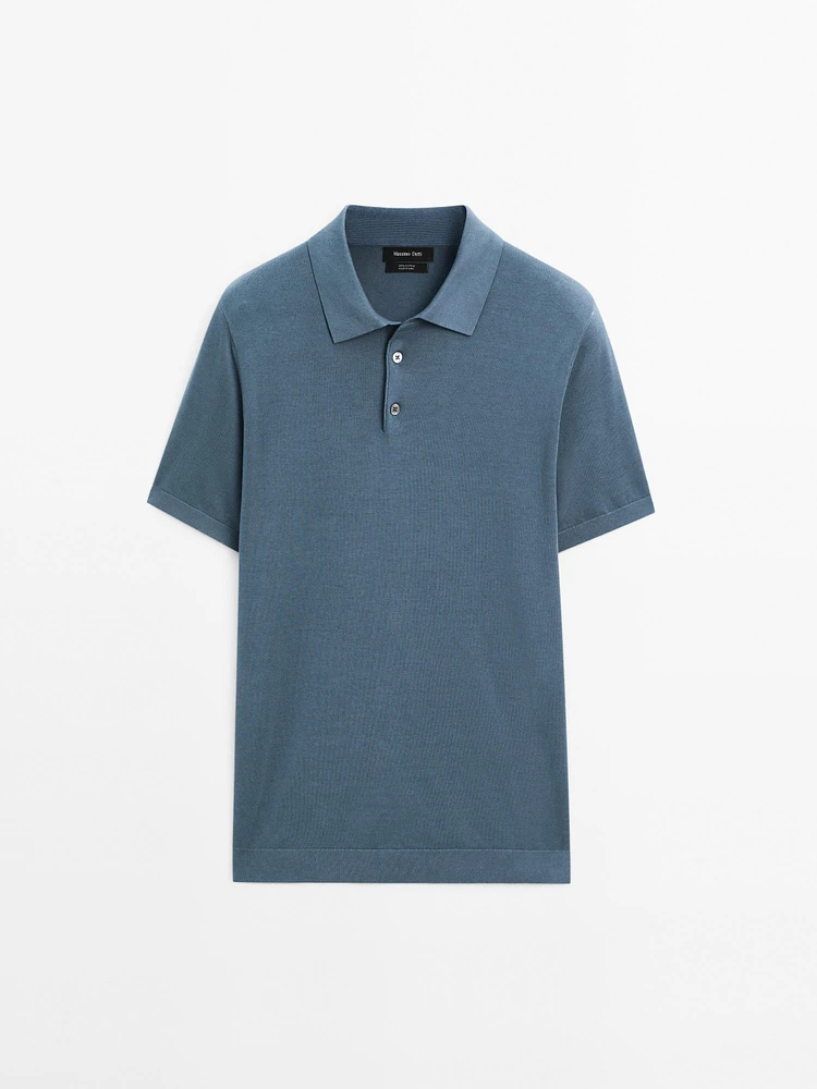 Polo en maille de coton à manches courtes