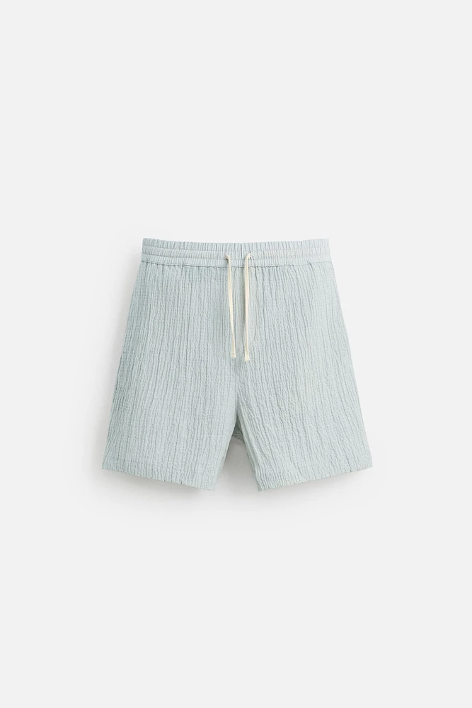 BERMUDA JACQUARD EFFET FROISSÉ