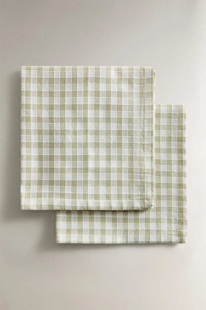 GINGHAM COTTON NAPKINS (SET OF 2)
