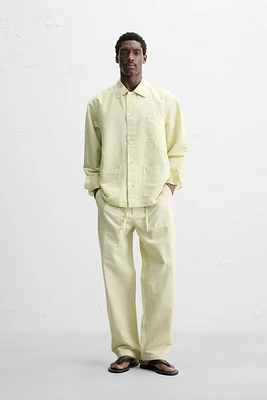STRAIGHT FIT LINEN COTTON PANTS
