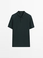 100% cotton polo shirt with micro textured weave