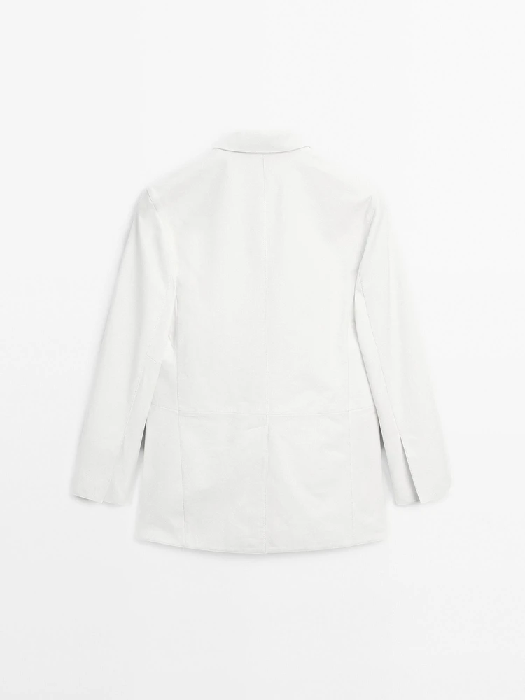 Blazer long en cuir et daim - Limited Edition