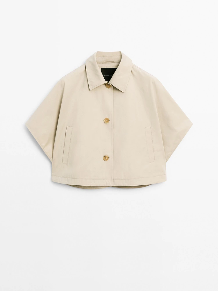 100% cotton short open cape