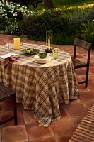 CHECKED COTTON LINEN TABLECLOTH