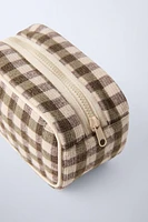 PLAID TOILETRY BAG