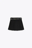 BELTED BOX PLEAT SKORT