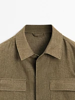 100% linen overshirt with pockets