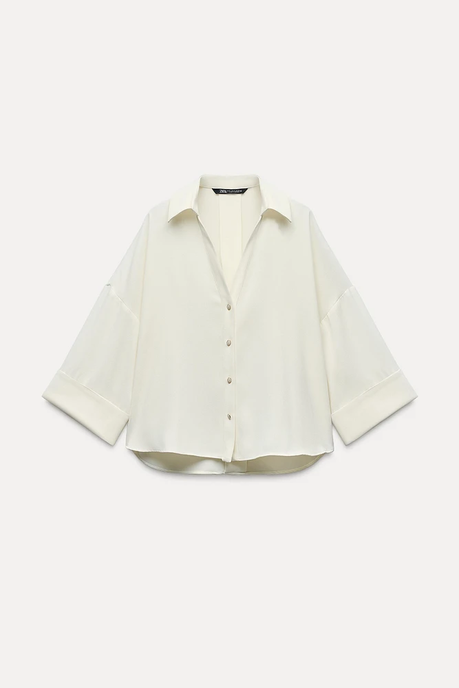 WIDE SLEEVE CREPE SHIRT