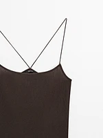 Thin strappy textured top