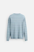 100% LINEN STRIPED SWEATER