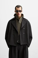 SHORT TECHNICAL FABRIC TRENCH COAT