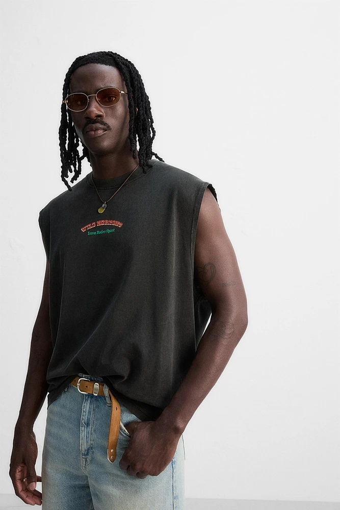 T-SHIRT DÉLAVÉ TANK IMPRIMÉS