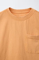 T-SHIRT EFFET DÉLAVÉ À POCHE