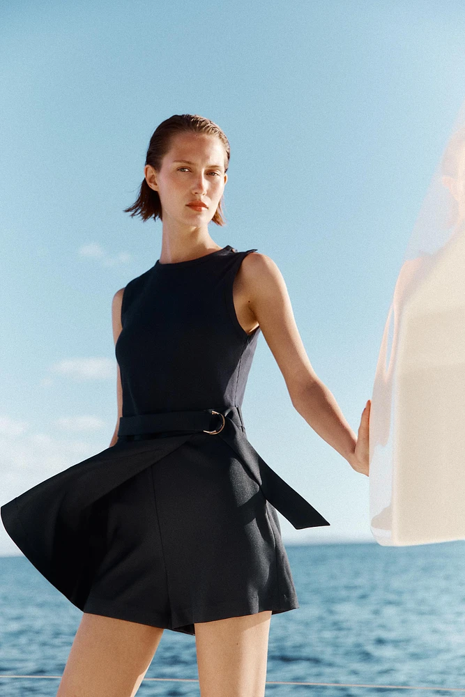 BELTED COMBINATION JUMPSUIT