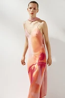 ROBE LONGUE IMPRIMÉE FOULARD