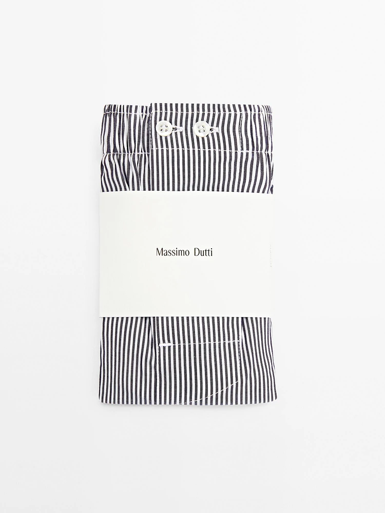 Striped print boxers