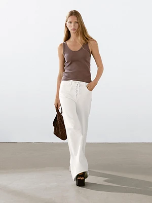 Jean flare taille haute