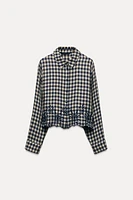 EMBROIDERED EYELET CHECK SHIRT