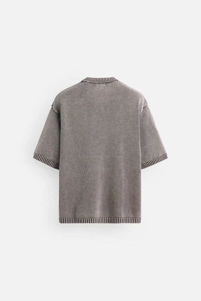 WASHED KNIT T-SHIRT