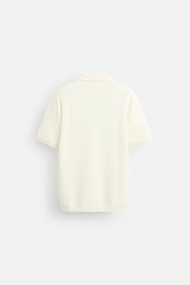 TEXTURED KNIT POLO SHIRT