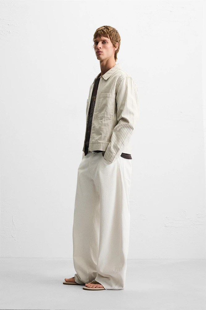 STRIPED POCKET OVERSHIRT