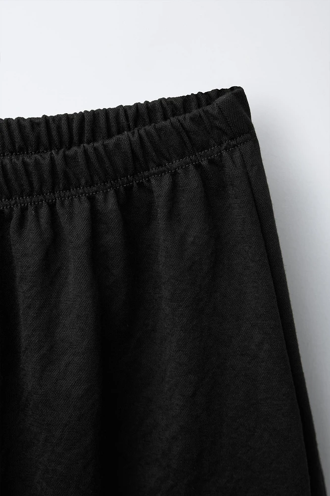 STRAIGHT LEG PIQUÉ PANTS