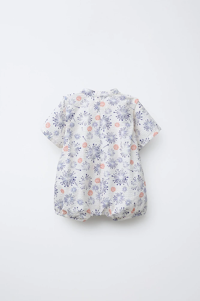 1-9 MONTHS/ PRINTED KIMONO ROMPER