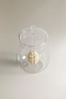 BOROSILICATE GLASS HONEY JAR WITH LID