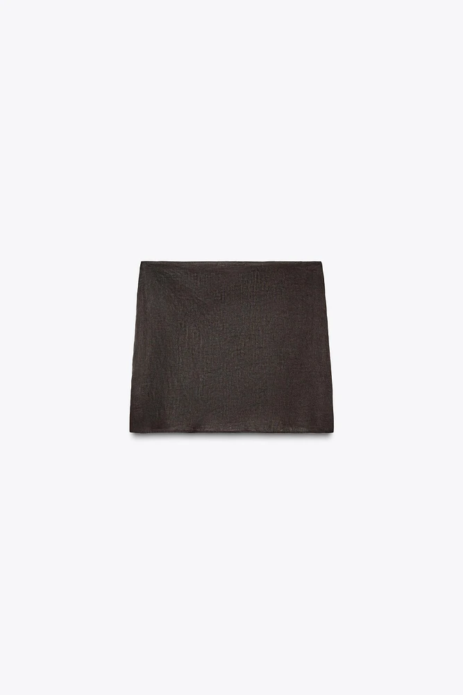 ZW COLLECTION 100% LINEN SHORT SKIRT