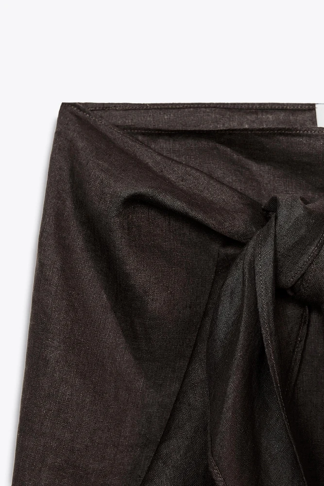 ZW COLLECTION 100% LINEN SHORT SKIRT