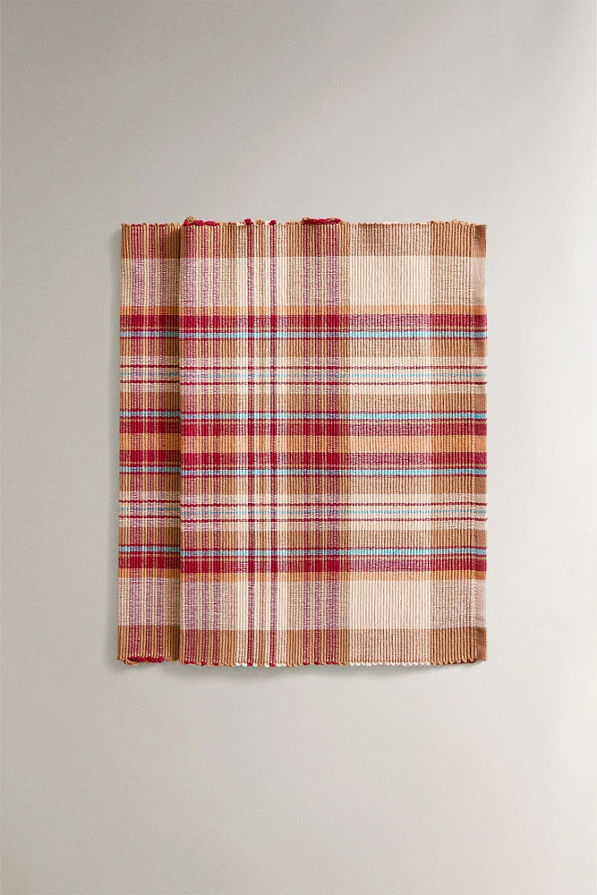 SET OF CHECK COTTON PLACEMATS (SET 2)