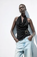 DRAPED BUCKLE TOP