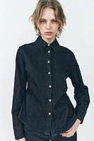 PLEATED DENIM SHIRT ZW COLLECTION