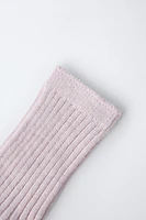 RIBBED COTTON AND SILK SOCKS
