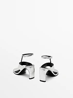 Metallic heeled sandals