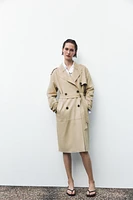 FAUX SUEDE MIDI TRENCH COAT