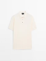 Short sleeve cotton knit polo shirt