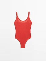 Cotton blend strappy knit bodysuit - STUDIO