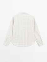 Check shirt with pintucks