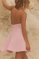 SHORT HALTER GODET DRESS
