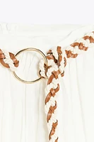 BRAIDED BELT MIDI SKIRT