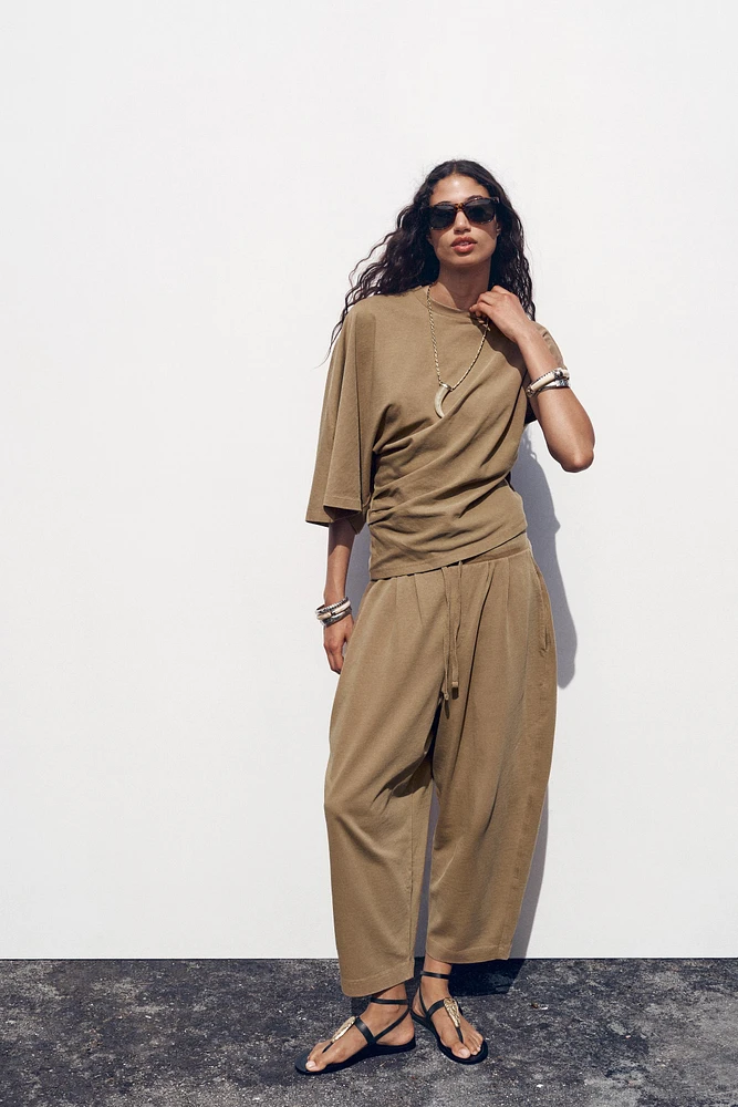 PANTALON LARGE 7/8 DÉLAVÉ