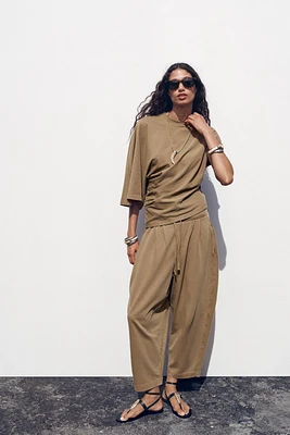 PANTALON LARGE 7/8 DÉLAVÉ